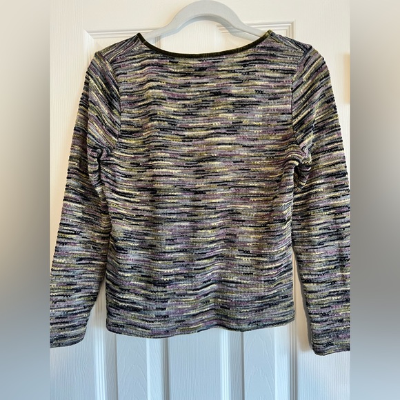 Ann Klein 90s style top with velvet bow - Picture 2 of 3